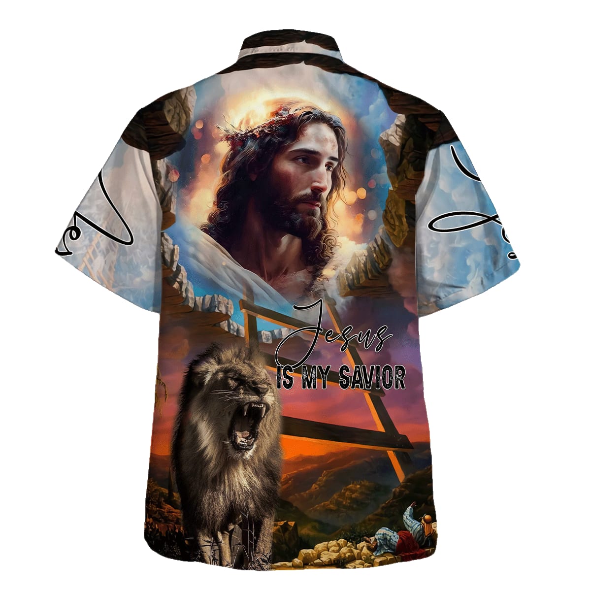 Jesus Is My Savior And The Lion King Hawaiian Shirt For Men And Women - Holy Family Hawaiian Shirt