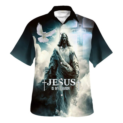 Jesus Is My Savior Dove Cross Hawaiian Shirt For Men And Women - Holy Family Hawaiian Shirt