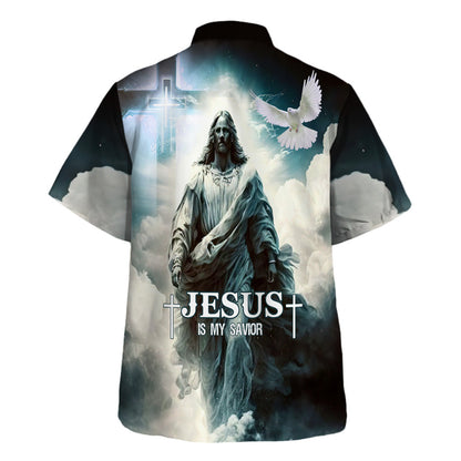 Jesus Is My Savior Dove Cross Hawaiian Shirt For Men And Women - Holy Family Hawaiian Shirt