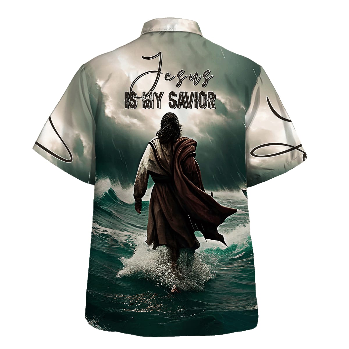 Jesus Is My Savior Walks Water Hawaiian Shirt For Men And Women - Holy Family Hawaiian Shirt