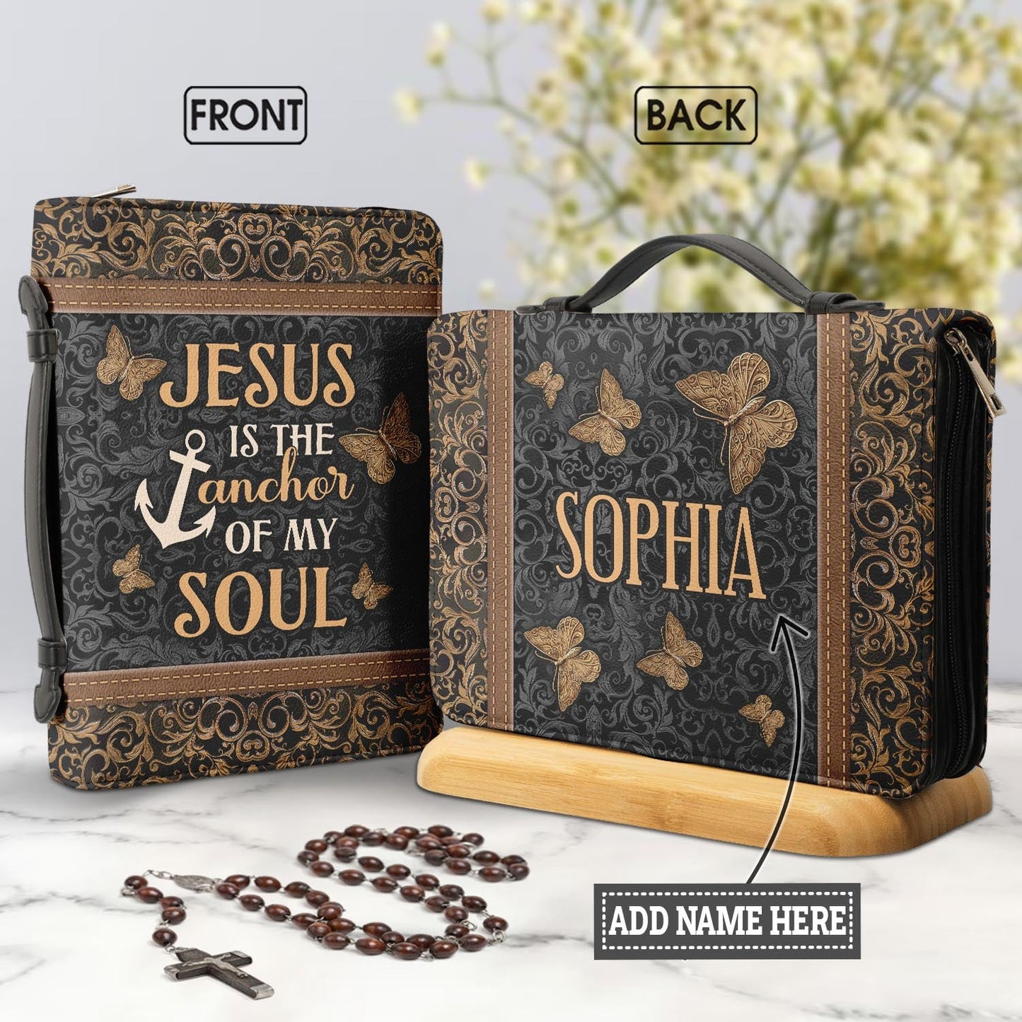 Jesus Is The Anchor Of My Soul Personalized Bible Cover - Christian Bible Covers For Women