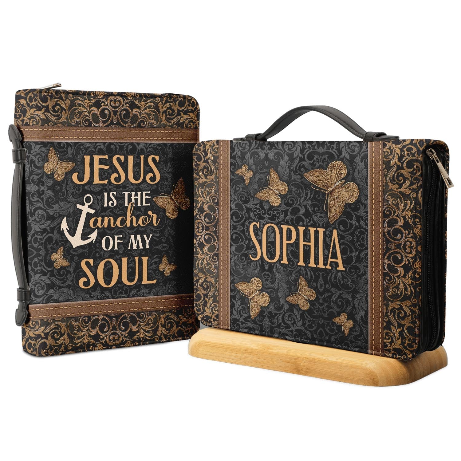 Jesus Is The Anchor Of My Soul Personalized Bible Cover - Christian Bible Covers For Women