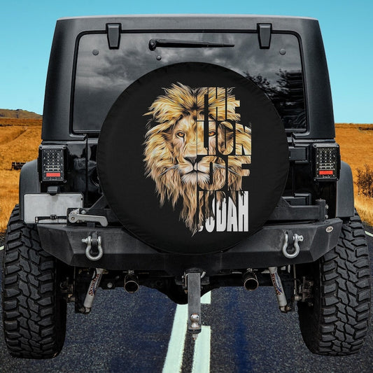 Jesus Lion of Judah Christian Gift for Men Women Spare Tire Cover - Religious Christian Spare Tire Cover