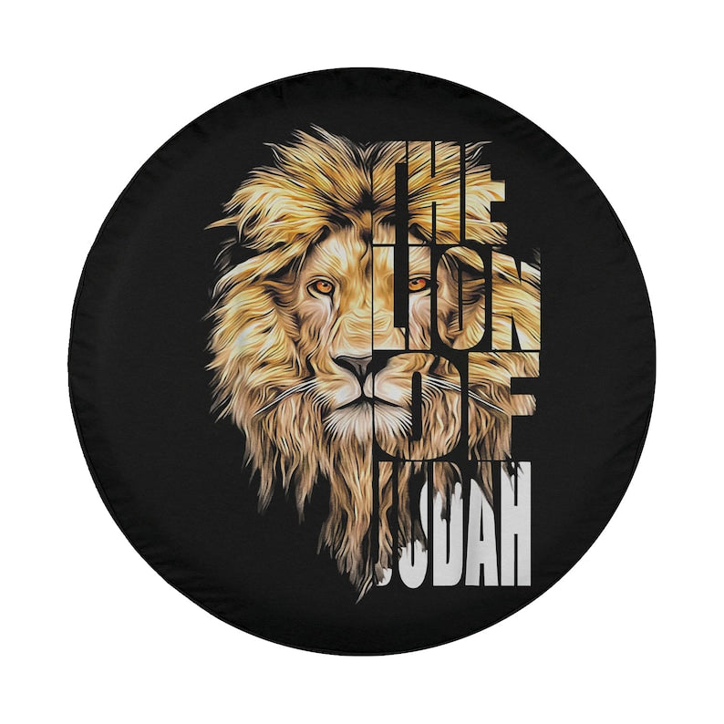 Jesus Lion of Judah Christian Gift for Men Women Spare Tire Cover - Religious Christian Spare Tire Cover