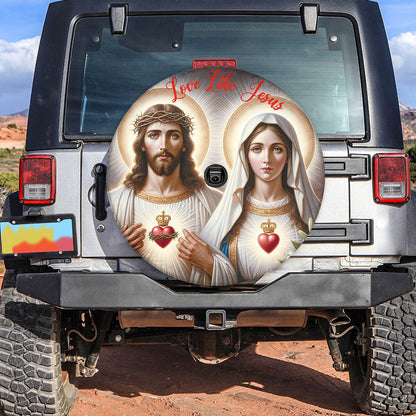 Jesus Mary Sacred Heart Spare Tire Cover - Christian Tire Cover