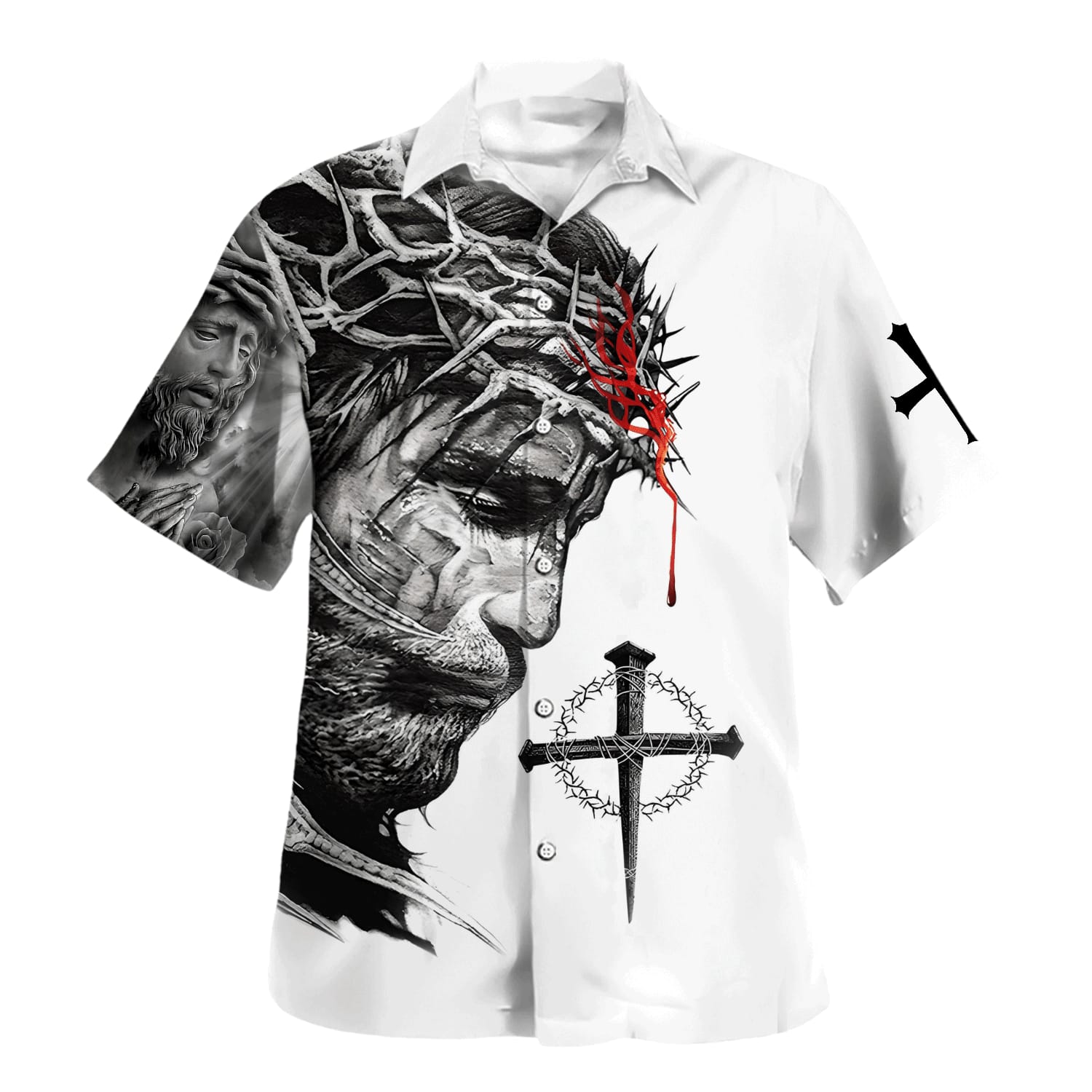 Jesus Nails Crown Of Thorns Hawaiian Shirt For Men And Women - Holy Family Hawaiian Shirt