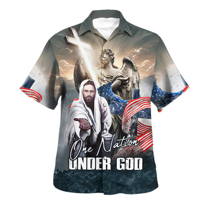 Jesus One Nation Under God Eagle Hawaiian Shirt For Men And Women - Holy Family Hawaiian Shirt