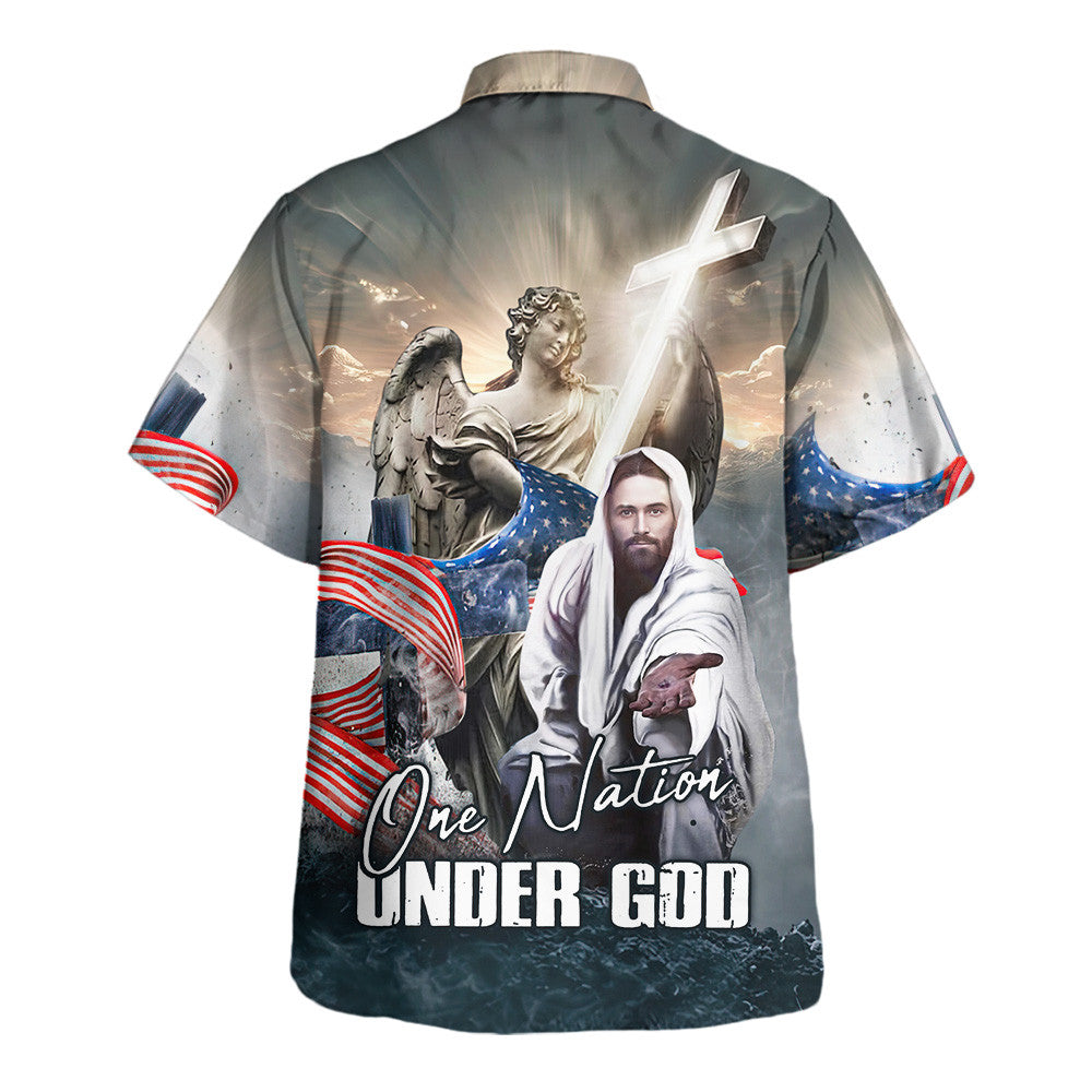 Jesus One Nation Under God Eagle Hawaiian Shirt For Men And Women - Holy Family Hawaiian Shirt