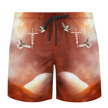 Jesus Prays Cross Lion Dove Hawaiian Shirt For Men And Women - Holy Family Hawaiian Shirt