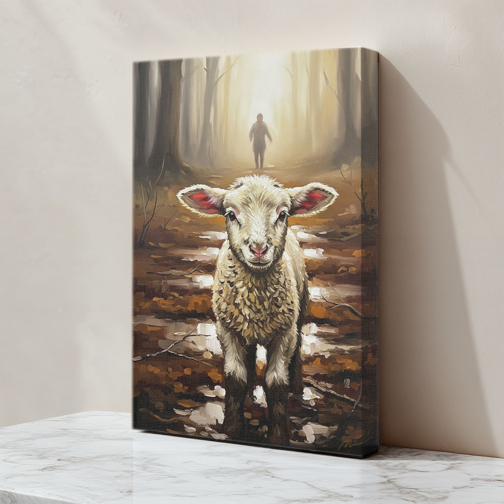 Jesus Running after a Lost Lamb, Christian Canvas Wall Art, Christmas Gift Ideas, Christian Home Decor, Ciaocustom
