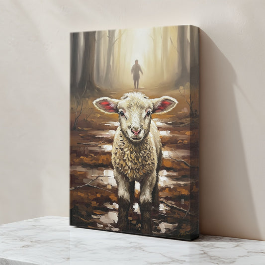 Jesus Running after a Lost Lamb, Christian Canvas Wall Art, Christmas Gift Ideas, Christian Home Decor, Ciaocustom