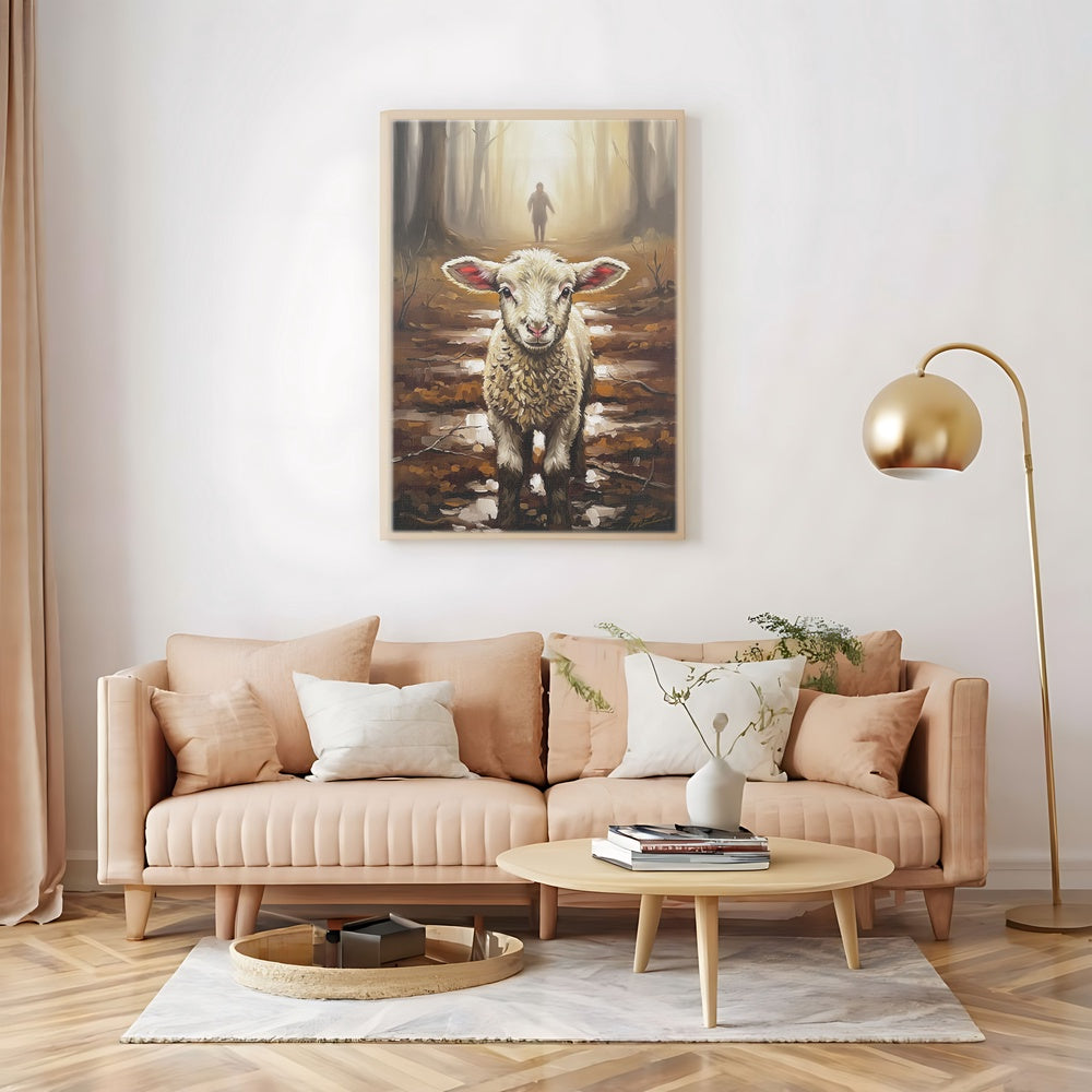 Jesus Running after a Lost Lamb, Christian Canvas Wall Art, Christmas Gift Ideas, Christian Home Decor, Ciaocustom