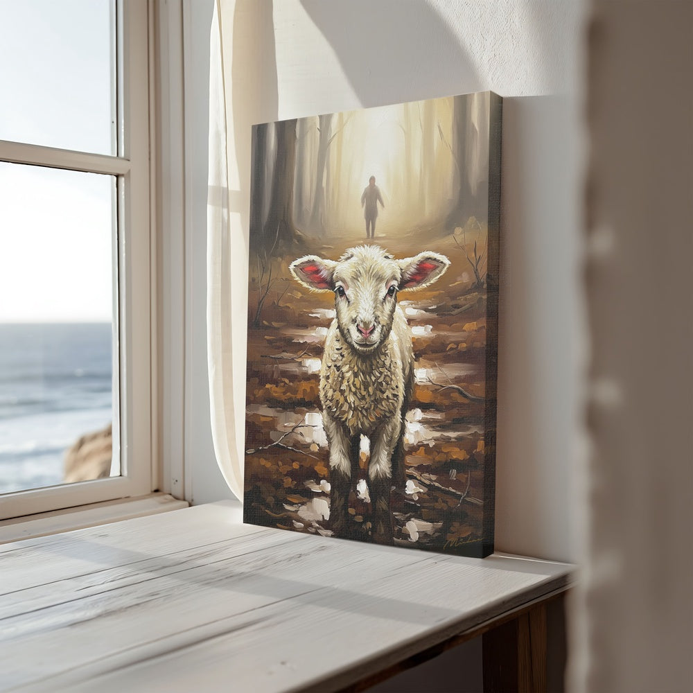 Jesus Running after a Lost Lamb, Christian Canvas Wall Art, Christmas Gift Ideas, Christian Home Decor, Ciaocustom