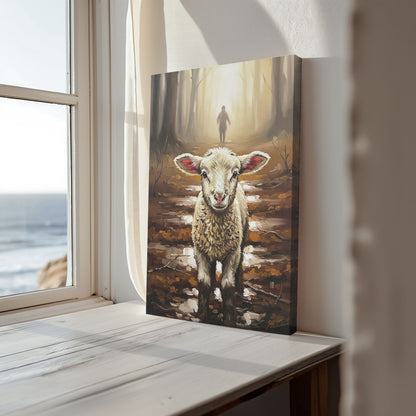 Jesus Running after a Lost Lamb, Christian Canvas Wall Art, Christmas Gift Ideas, Christian Home Decor, Ciaocustom