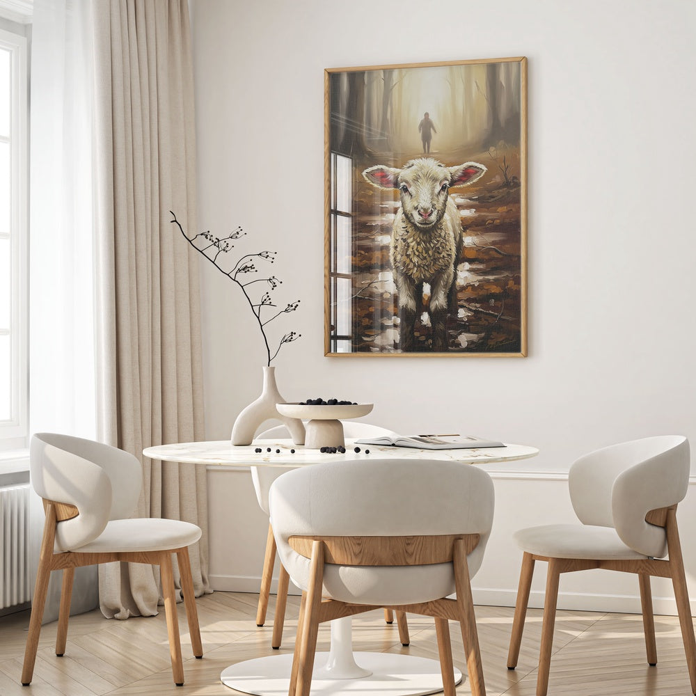 Jesus Running after a Lost Lamb, Christian Canvas Wall Art, Christmas Gift Ideas, Christian Home Decor, Ciaocustom