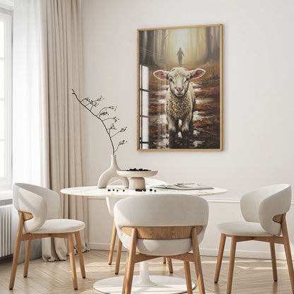 Jesus Running after a Lost Lamb, Christian Canvas Wall Art, Christmas Gift Ideas, Christian Home Decor, Ciaocustom