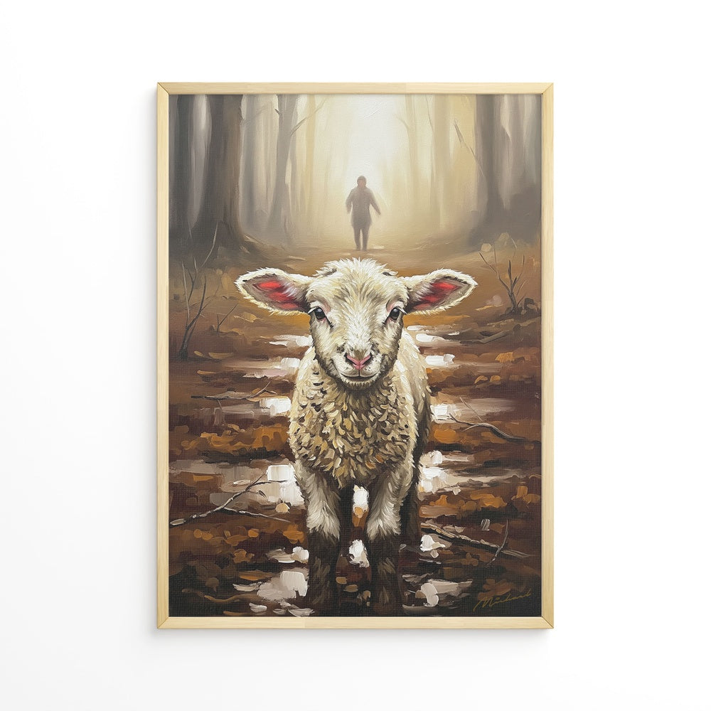 Jesus Running after a Lost Lamb, Christian Canvas Wall Art, Christmas Gift Ideas, Christian Home Decor, Ciaocustom