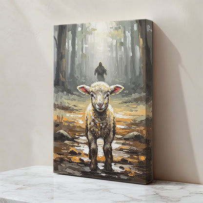 Jesus Running after a Lost Lamb II, Christian Canvas Wall Art, Christmas Gift Ideas, Christian Home Decor, Ciaocustom