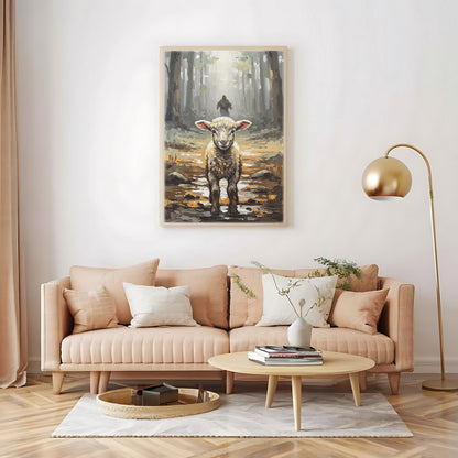 Jesus Running after a Lost Lamb II, Christian Canvas Wall Art, Christmas Gift Ideas, Christian Home Decor, Ciaocustom