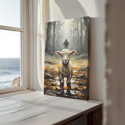 Jesus Running after a Lost Lamb II, Christian Canvas Wall Art, Christmas Gift Ideas, Christian Home Decor, Ciaocustom