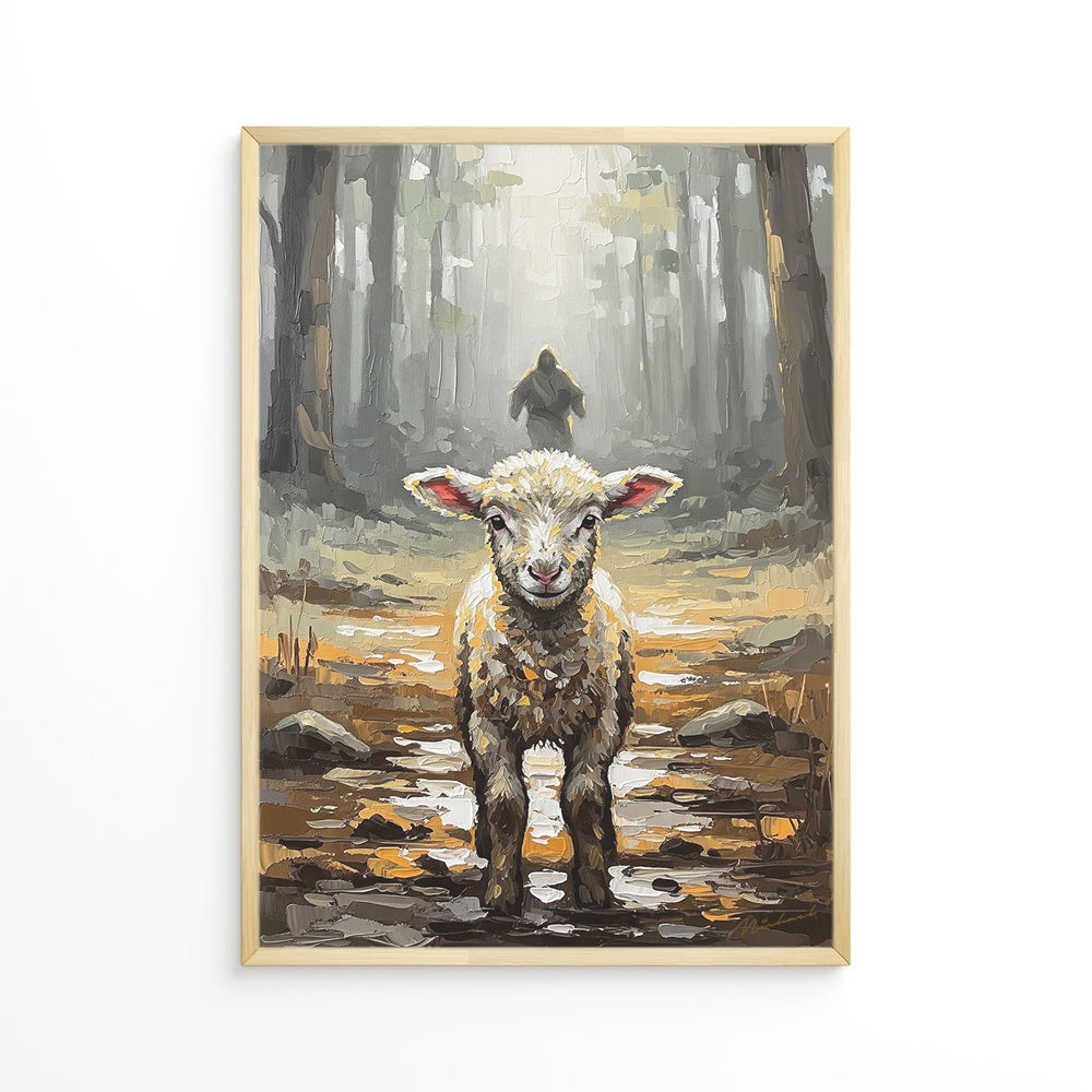 Jesus Running after a Lost Lamb II, Christian Canvas Wall Art, Christmas Gift Ideas, Christian Home Decor, Ciaocustom