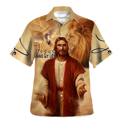 Jesus Save My Life And The Lion Dove Hawaiian Shirt For Men And Women - Religion Hawaiian Shirts