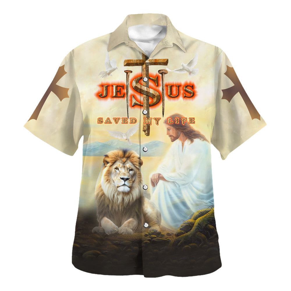 Jesus Save My Life And The Lion Hawaiian Shirt For Men And Women - Religion Hawaiian Shirts