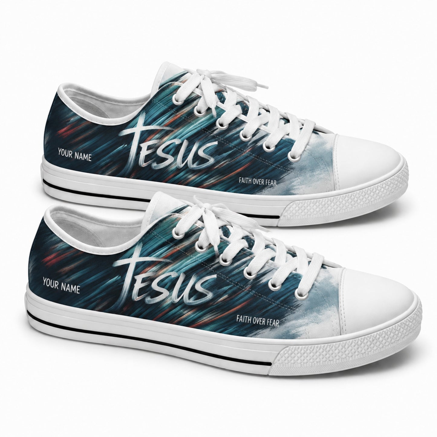 Jesus Script Design Graphic Personalized Low Top Shoes        