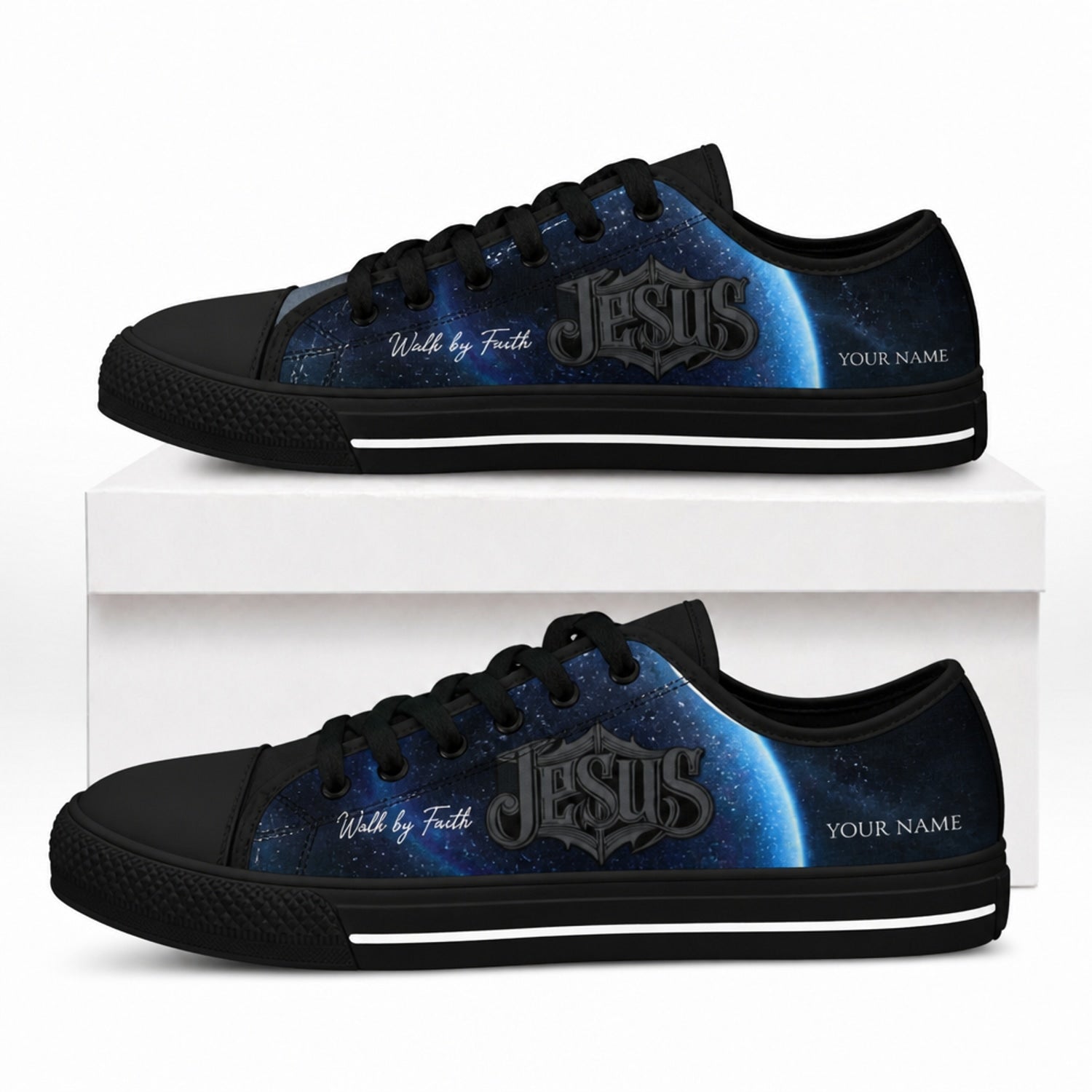 Jesus Shoes Graphic Low Top Shoes box black        