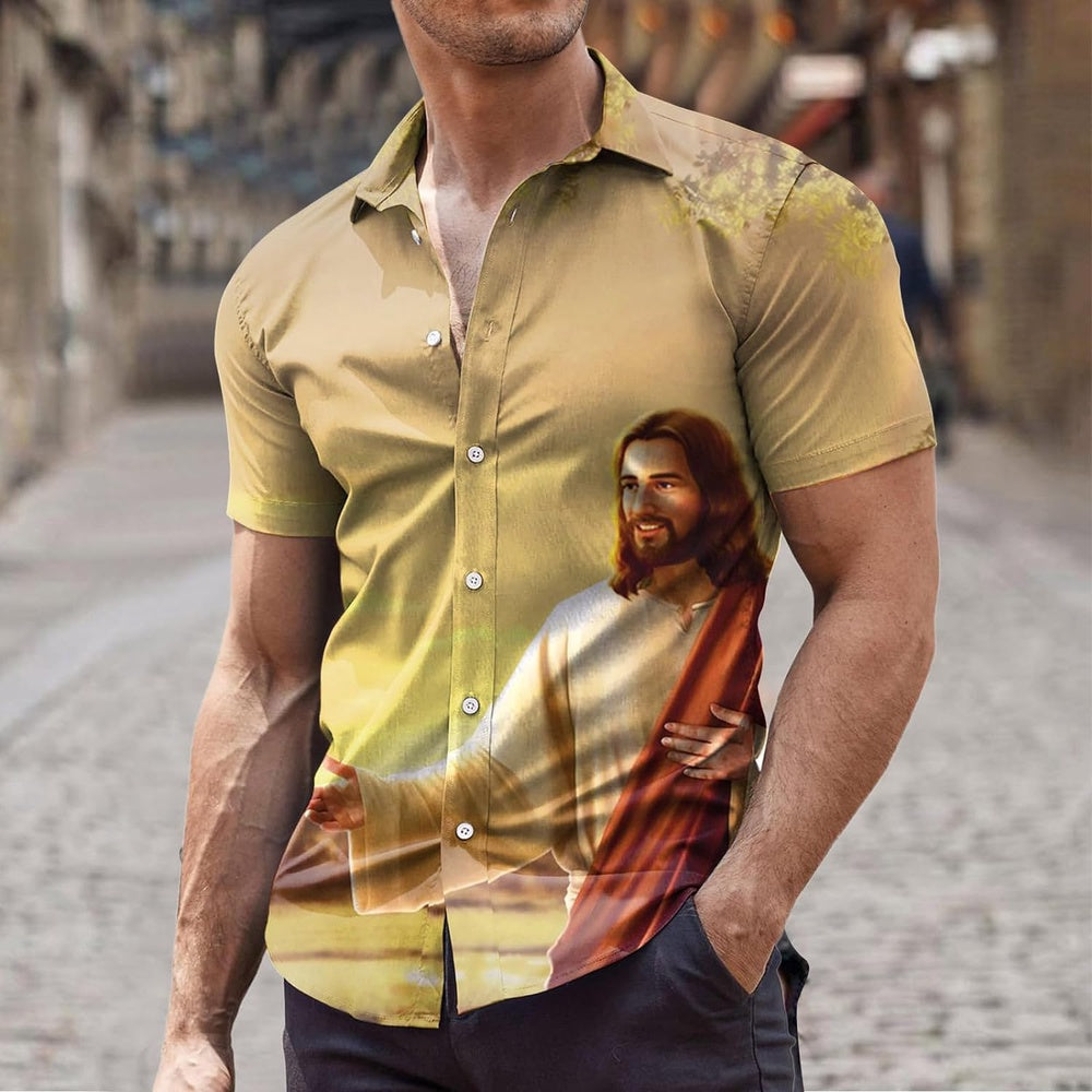 Jesus Smile Christian Hawaiian Shirt - Hawaiian Beach Shirts for Men Women