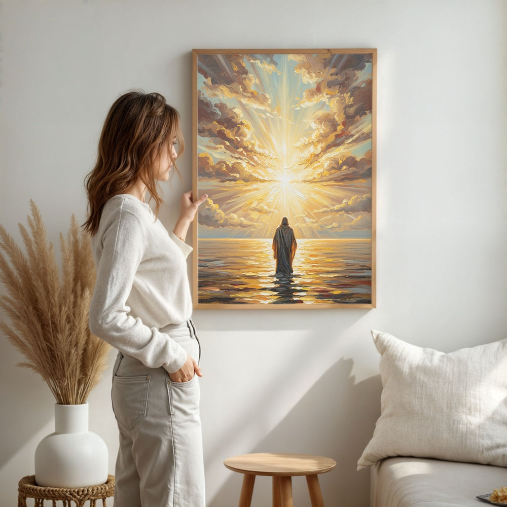 Jesus Walking on Water III, Christian Canvas Wall Art, Christmas Gift Ideas, Christian Home Decor, Ciaocustom