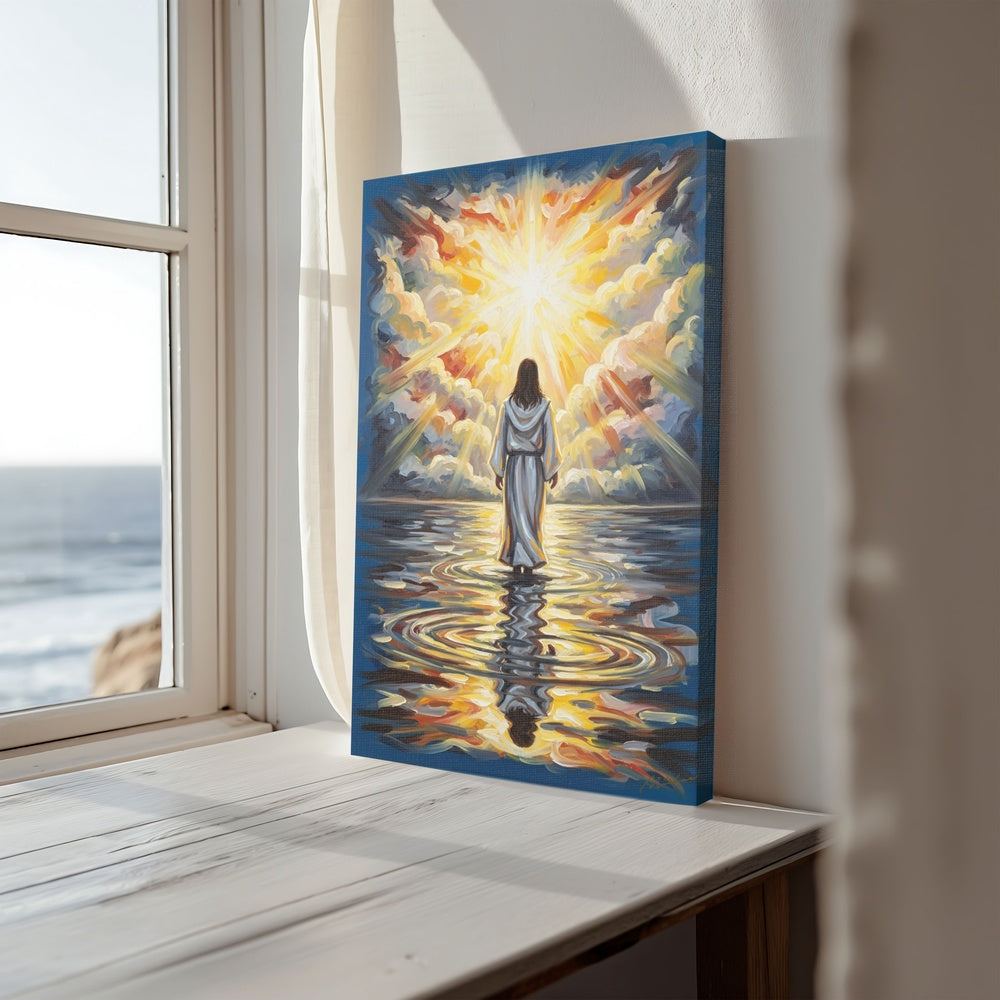 Jesus Walking on Water II, Christian Canvas Wall Art, Christmas Gift Ideas, Christian Home Decor, Ciaocustom