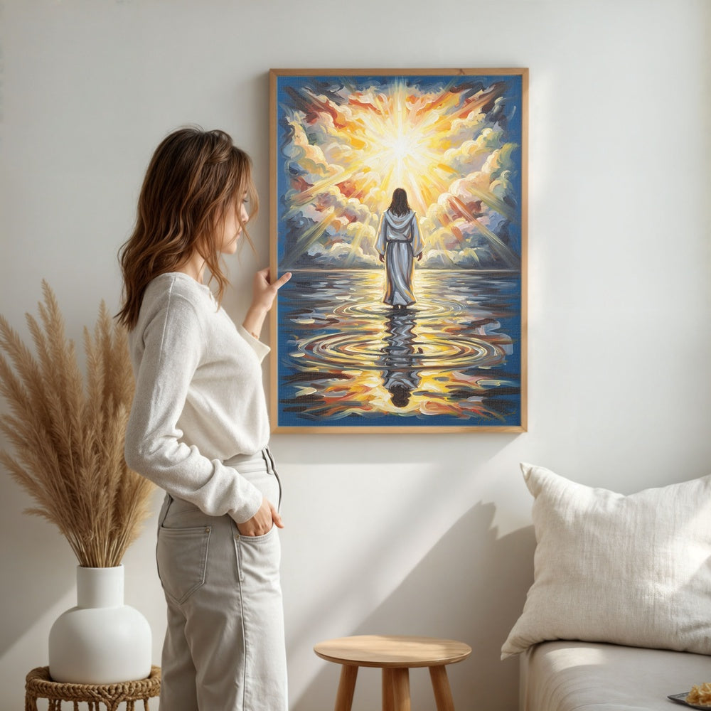 Jesus Walking on Water II, Christian Canvas Wall Art, Christmas Gift Ideas, Christian Home Decor, Ciaocustom