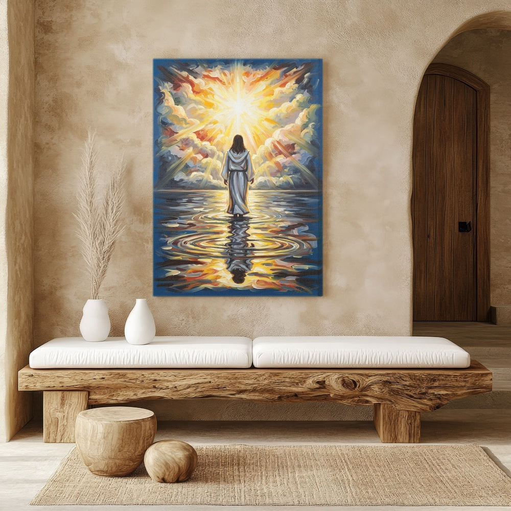 Jesus Walking on Water II, Christian Canvas Wall Art, Christmas Gift Ideas, Christian Home Decor, Ciaocustom