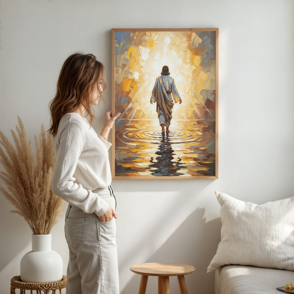 Jesus Walking on Water IV, Christian Canvas Wall Art, Christmas Gift Ideas, Christian Home Decor, Ciaocustom