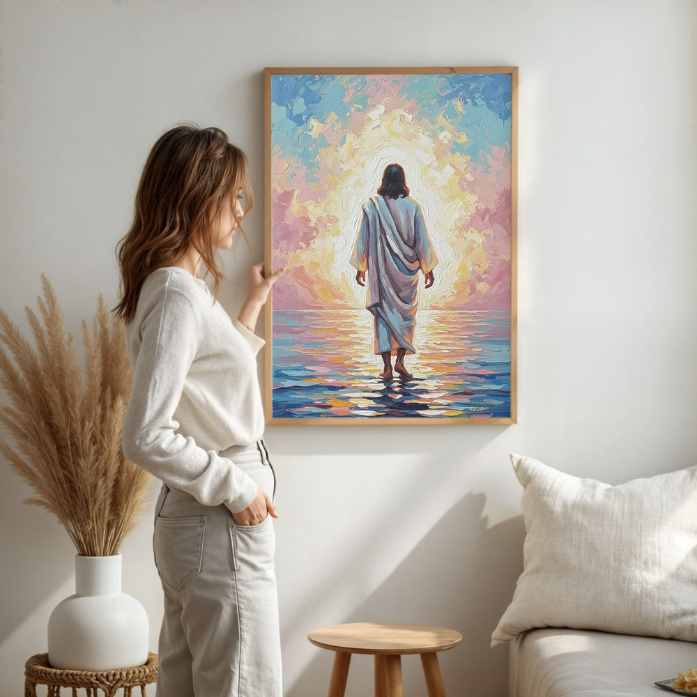 Jesus Walking on Water I, Christian Canvas Wall Art, Christmas Gift Ideas, Christian Home Decor, Ciaocustom