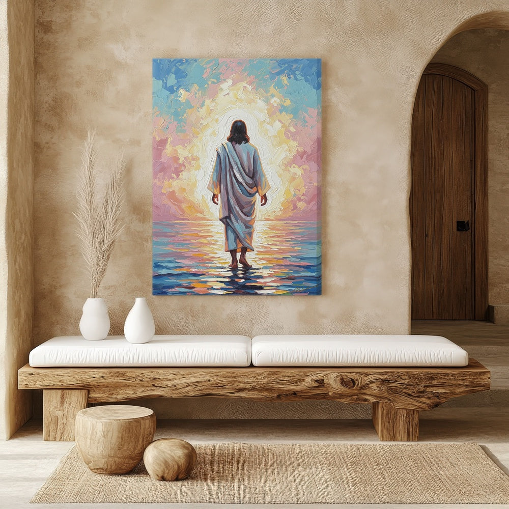 Jesus Walking on Water I, Christian Canvas Wall Art, Christmas Gift Ideas, Christian Home Decor, Ciaocustom