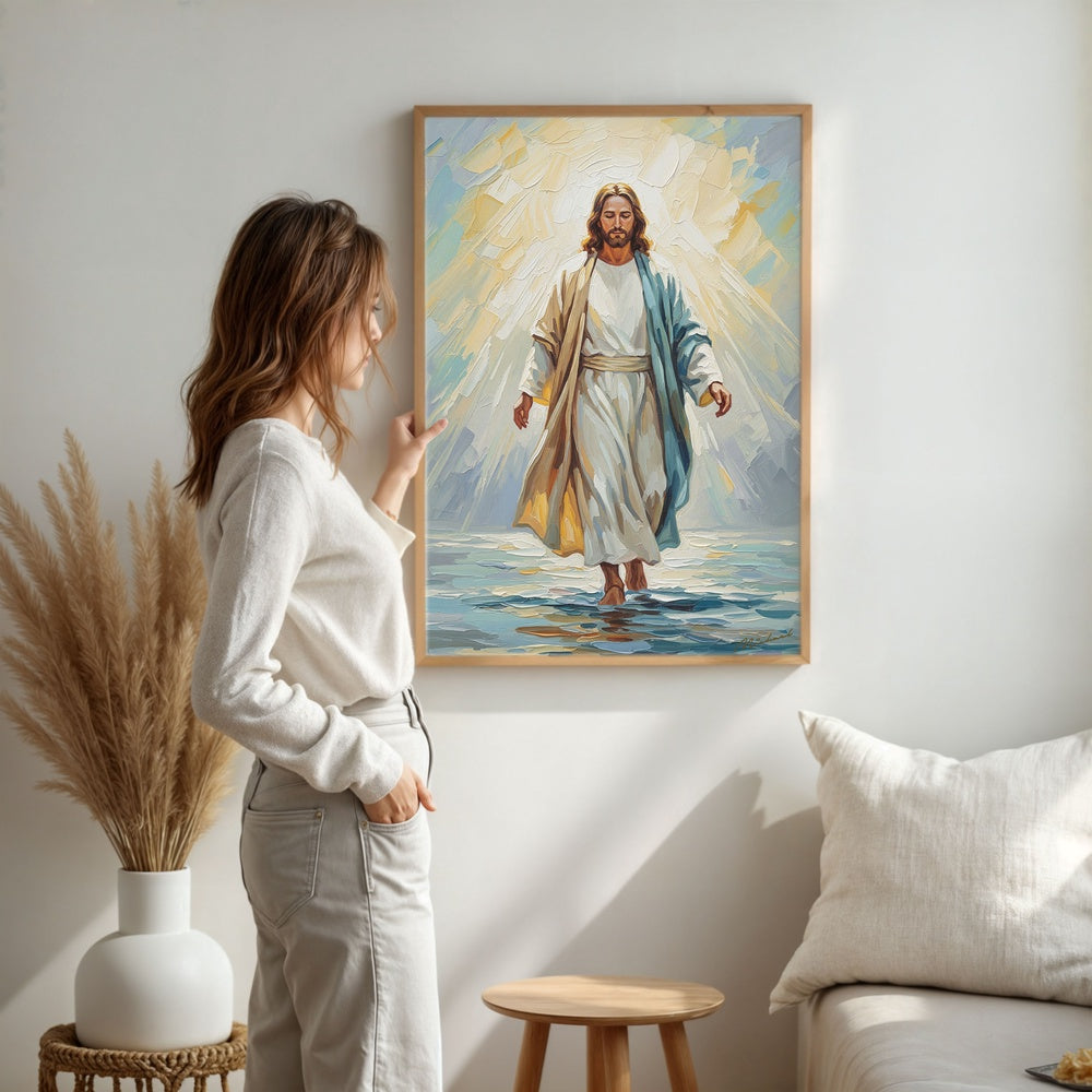 Jesus Walking on Water XIII, Christian Canvas Wall Art, Christmas Gift Ideas, Christian Home Decor, Ciaocustom