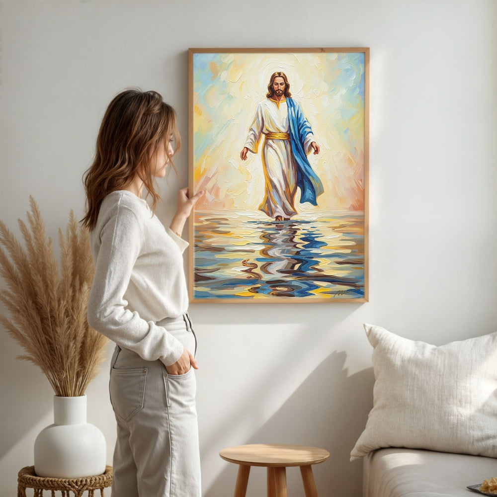 Jesus Walking on Water XII, Christian Canvas Wall Art, Christmas Gift Ideas, Christian Home Decor, Ciaocustom