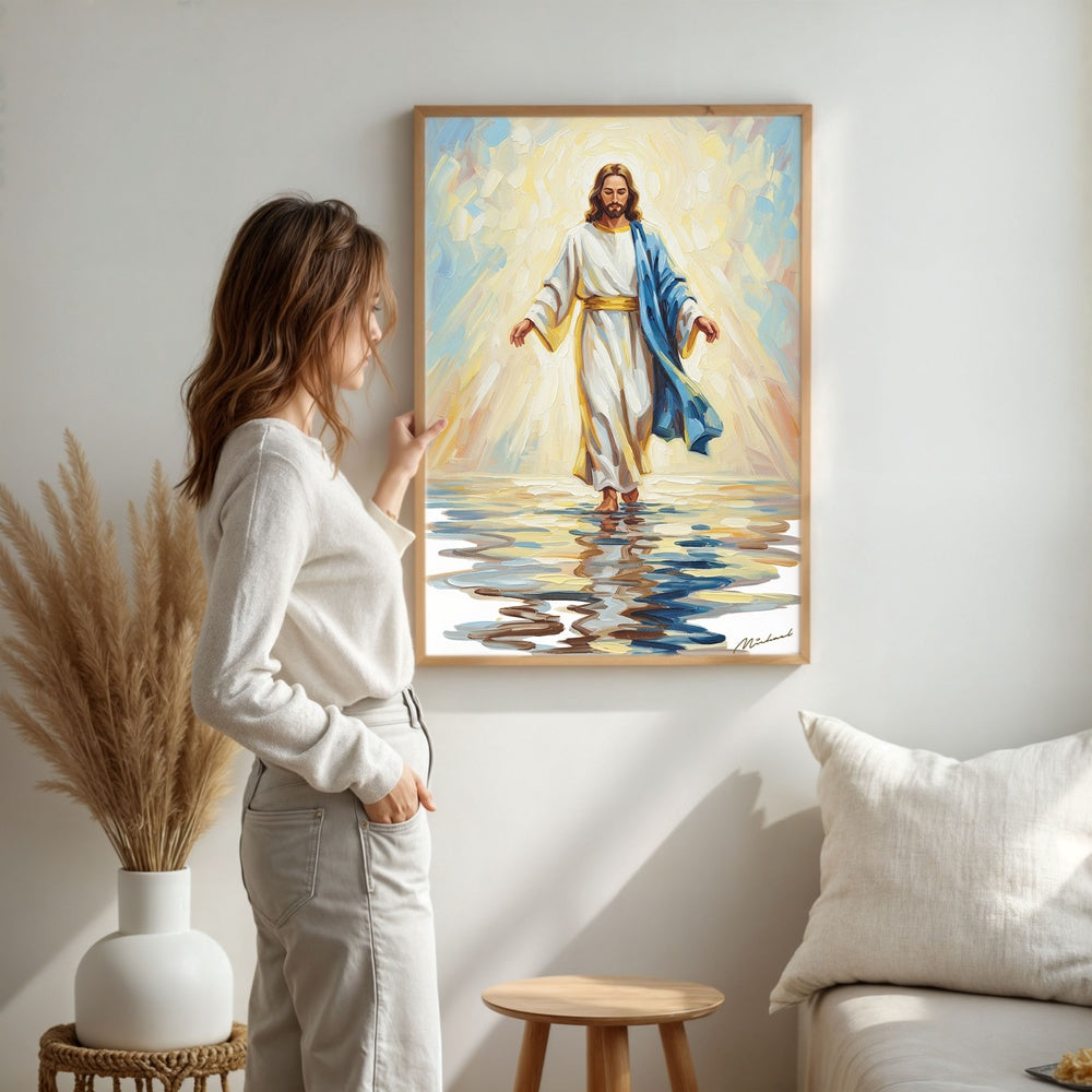 Jesus Walking on Water XI, Christian Canvas Wall Art, Christmas Gift Ideas, Christian Home Decor, Ciaocustom