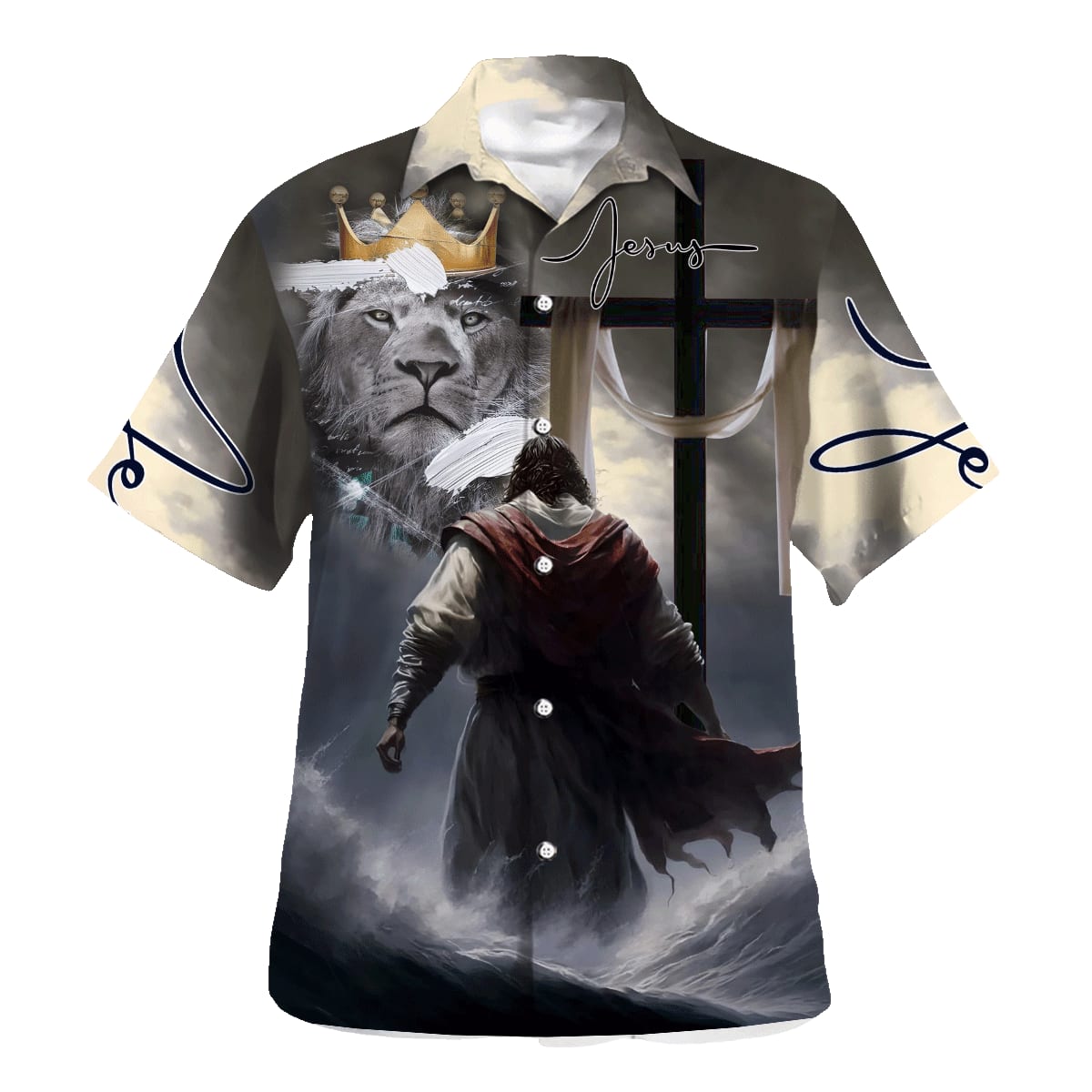 Jesus Walks Water Lion Of Judah Hawaiian Shirt For Men And Women - Religion Hawaiian Shirts