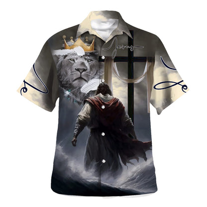 Jesus Walks Water Lion Of Judah Hawaiian Shirt For Men And Women - Religion Hawaiian Shirts