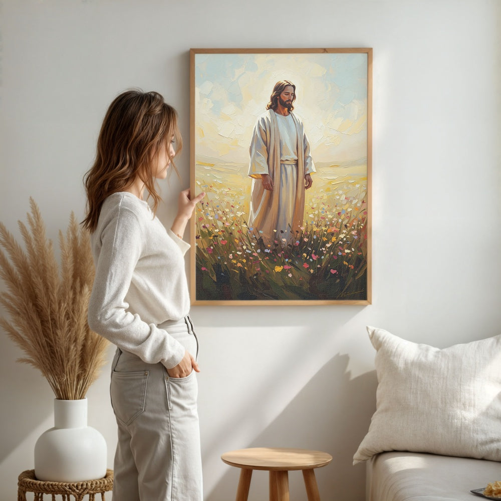 Jesus in The Garden, Christian Canvas Wall Art, Christmas Gift Ideas, Christian Home Decor, Ciaocustom