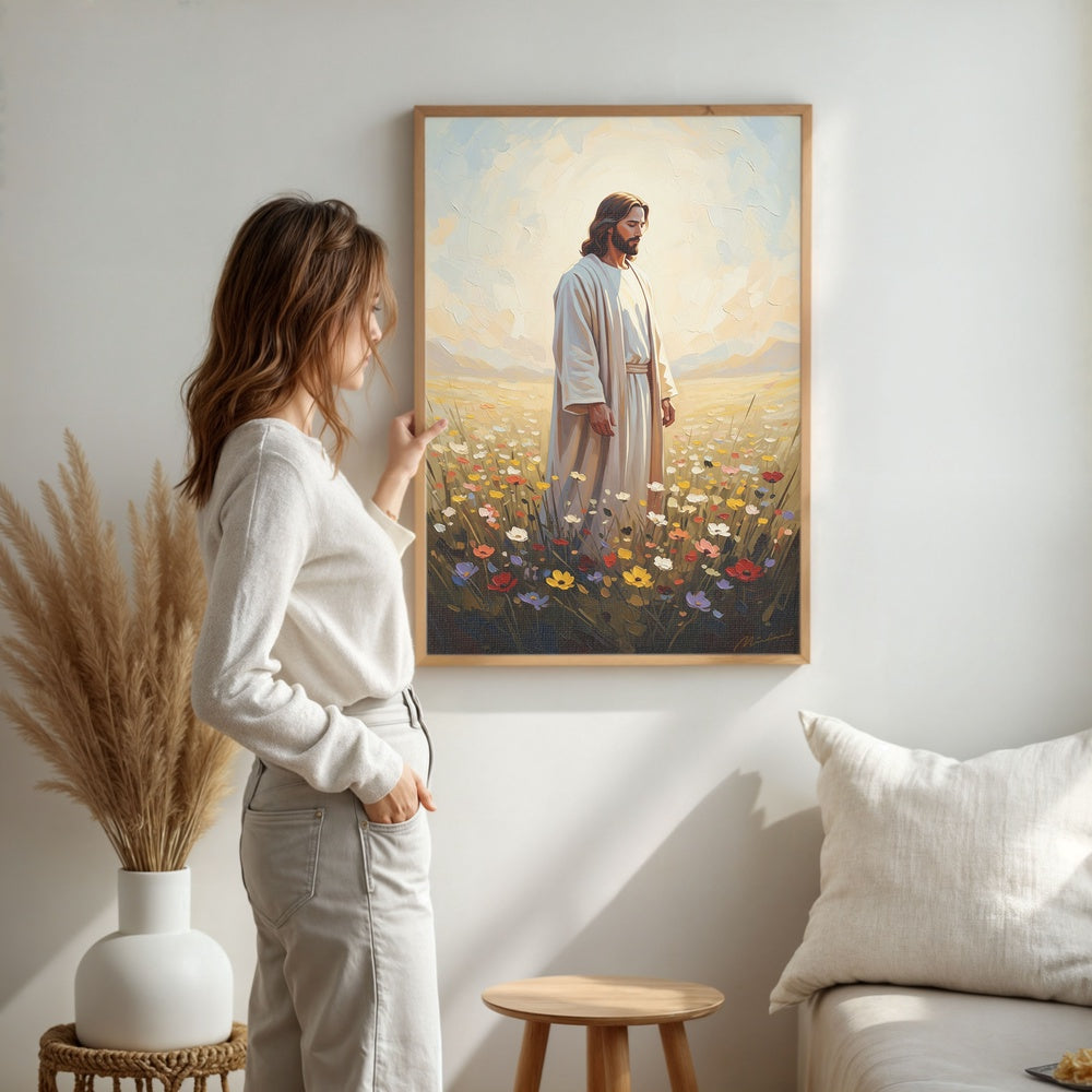 Jesus in The Garden I, Christian Canvas Wall Art, Christmas Gift Ideas, Christian Home Decor, Ciaocustom