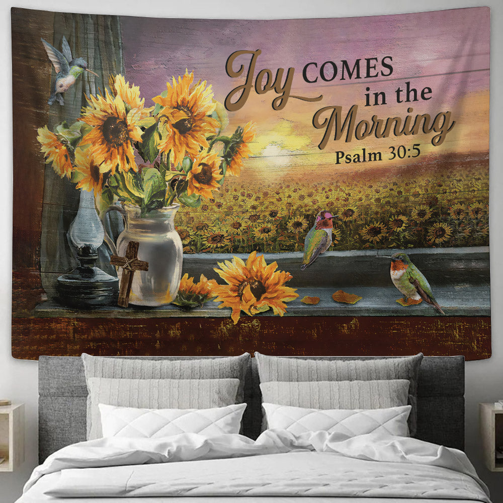 Joy Comes In The Morning Tapestry - Christian Wall Tapestries