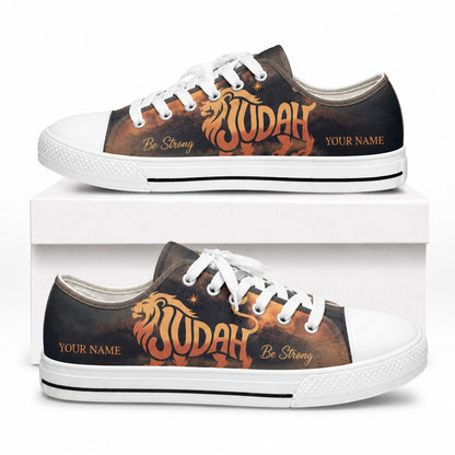 Judah Lion Design Graphic Custom Low Top Shoes box white    