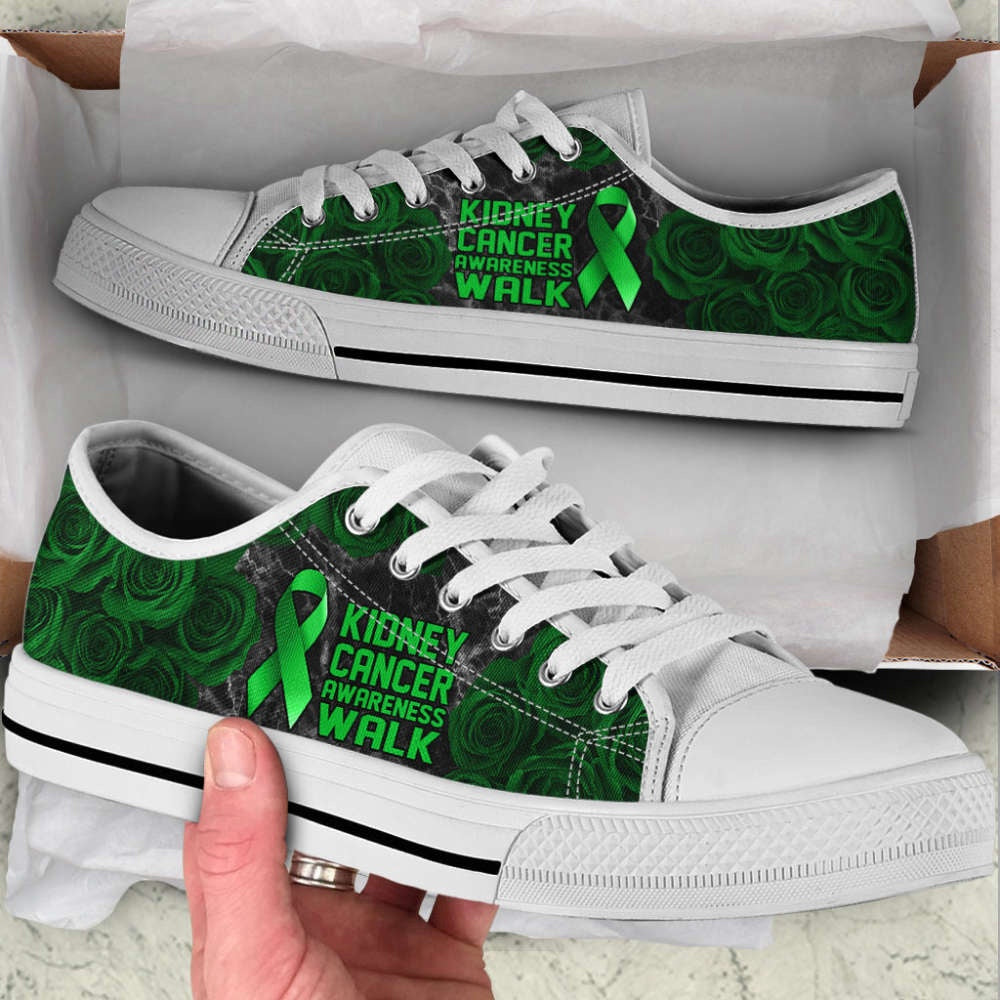 Kidney Cancer Shoes Awareness Walk Low Top Shoes Canvas Shoes, Breast Cancer Awareness Shoes