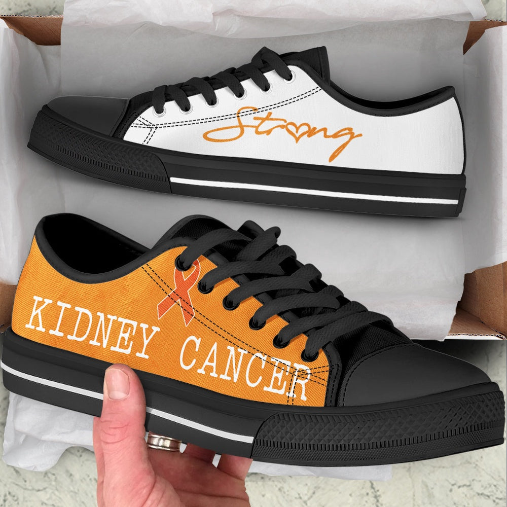 Kidney Cancer Shoes Strong Low Top Shoes, Breast Cancer Awareness Shoes