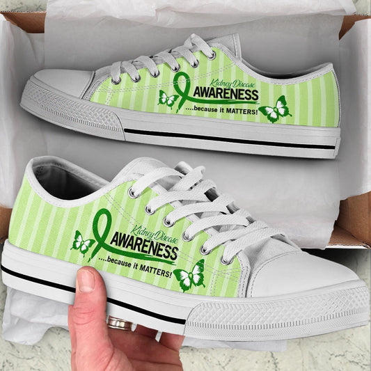 Kidney Disease Shoes Because It Matters Low Top Shoes Malalan, Breast Cancer Awareness Shoes