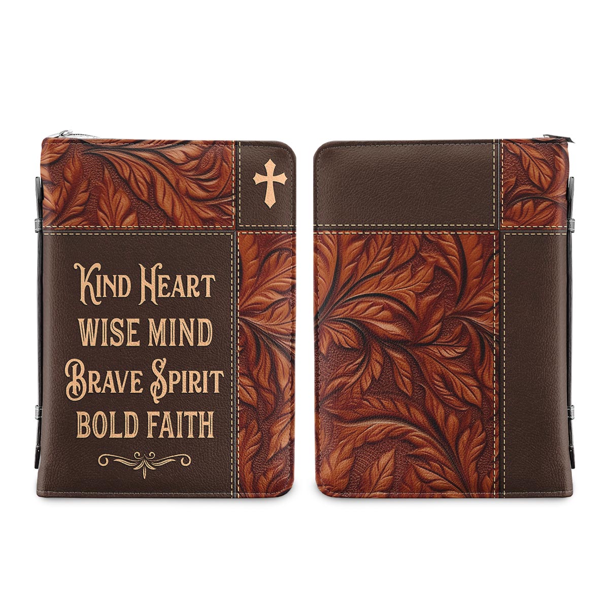 Kind Heart Wise Mind Brave Spirit Bold Faith Personalized Bible Cover - Christian Bible Covers For Women